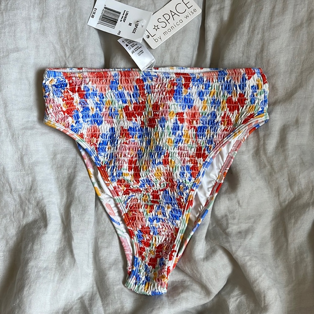 L space floral swim bottom high rise